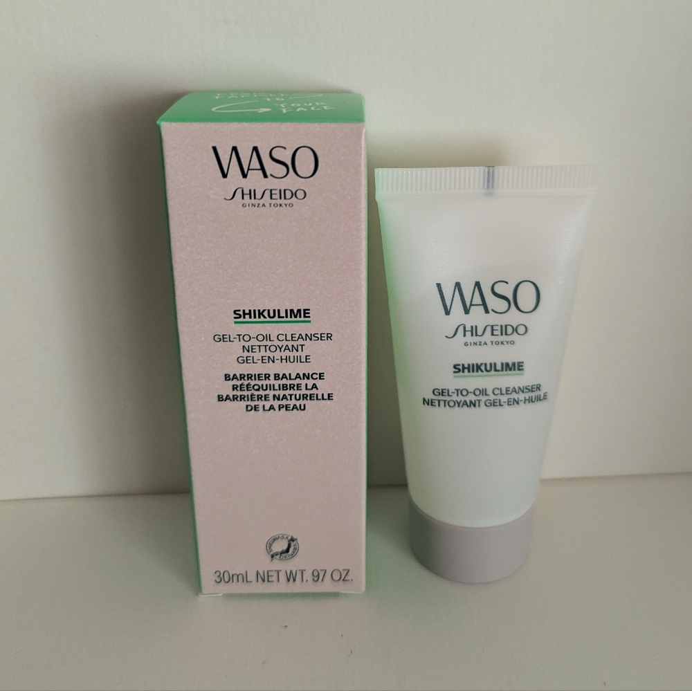 Shiseido Waso Shikulime Gel To Oil Cleanser, travel size.